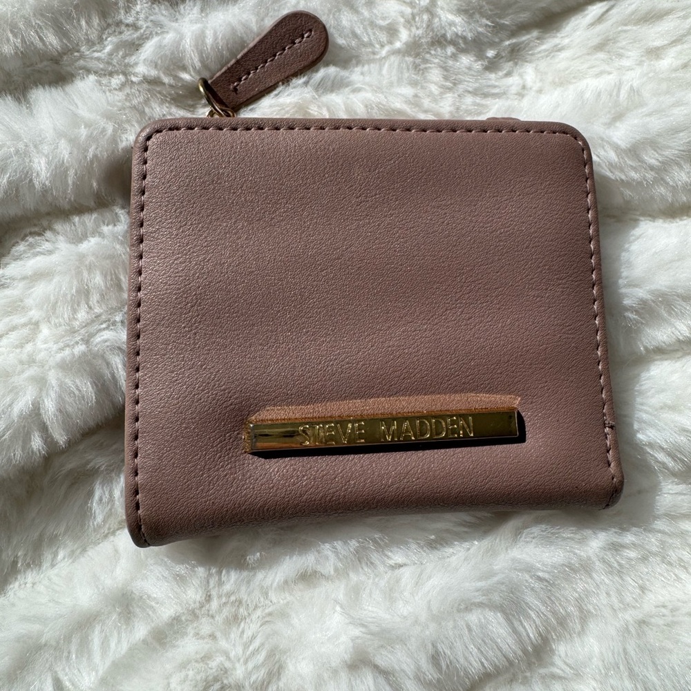 Steve Madden Taupe Wallet with Gold Accent